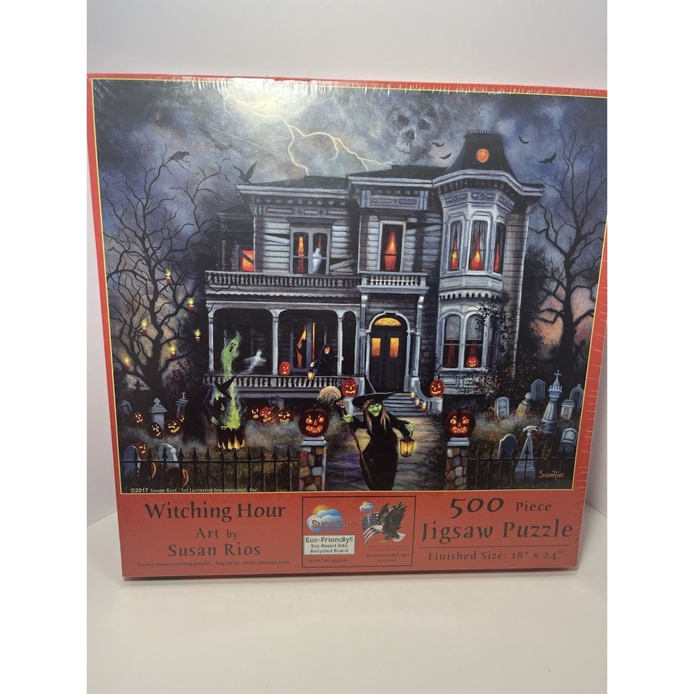 Suns Out Art By Susan Rios "Witching Hour" 500 Piece Jigsaw Puzzle NEW